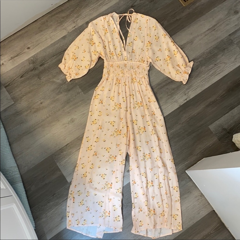 Pink floral jumpsuit